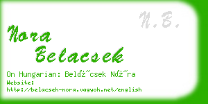 nora belacsek business card